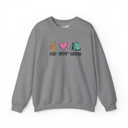 Sweat-shirt - Paix, amour, camping