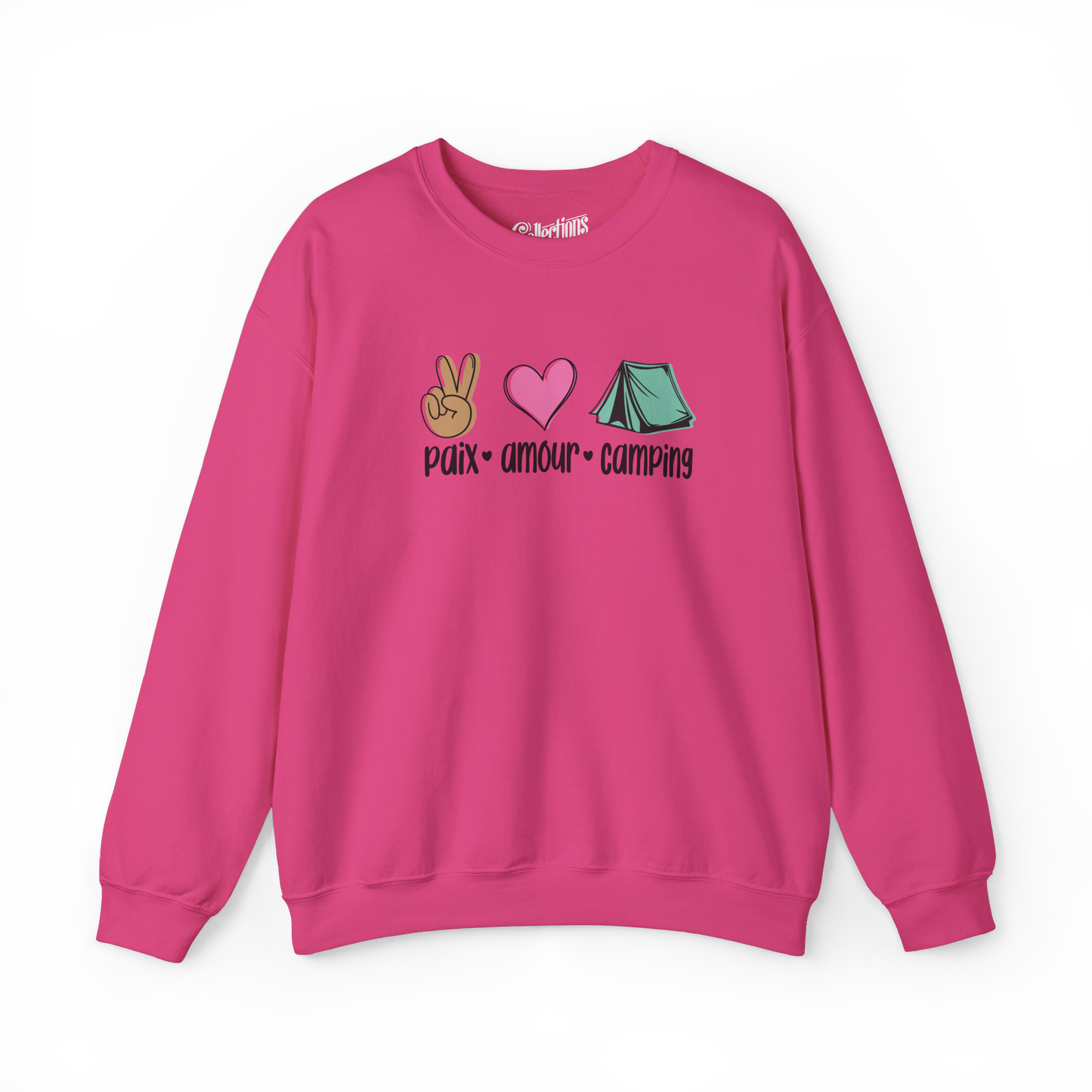 Sweat-shirt - Paix, amour, camping