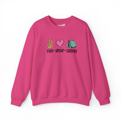 Sweat-shirt - Paix, amour, camping