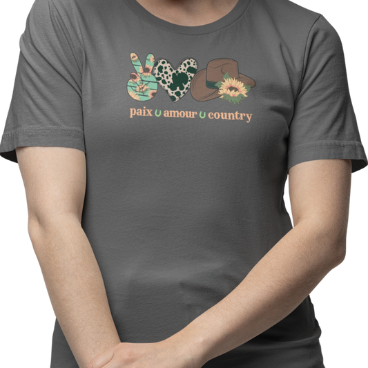 T-shirt - Paix – Amour – Country