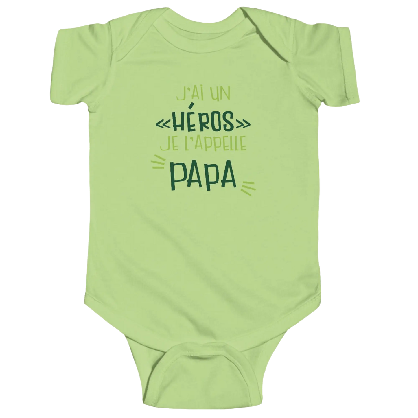 Pour Papa - Cache-couches - Cache-couches - J’ai un ’héros’ je l’appelle Papa - Lime / NB