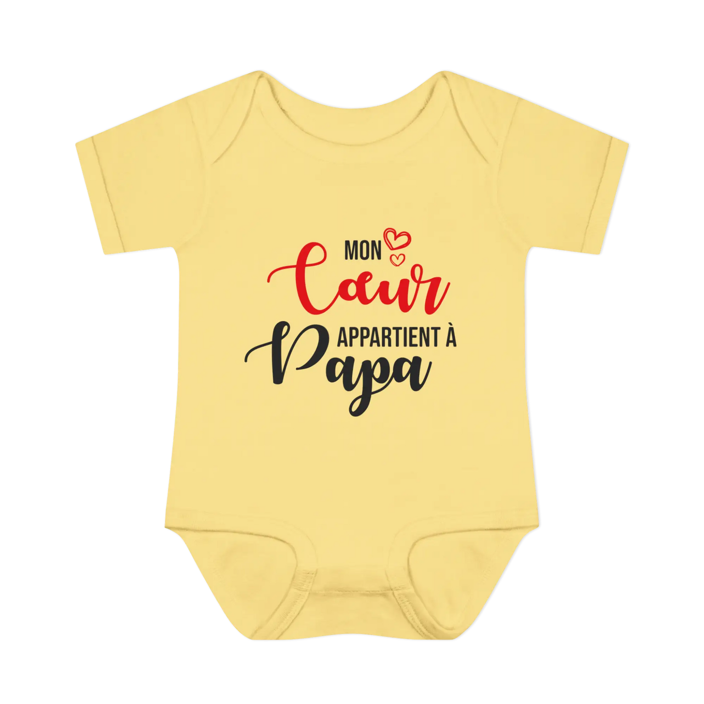 Pour Papa - Cache-couches - Cache-couches - Mon cœur appartient à Papa - Banane / NB