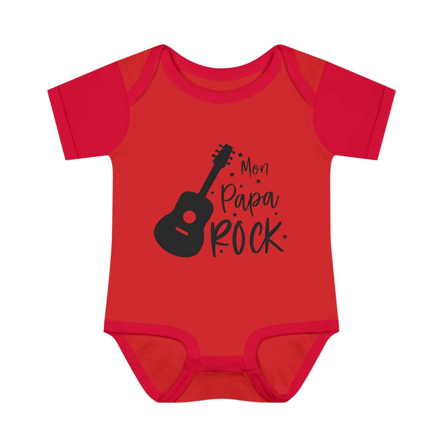 Pour Papa - Cache-couches - Cache-couches - Mon Papa rock - Rouge / NB