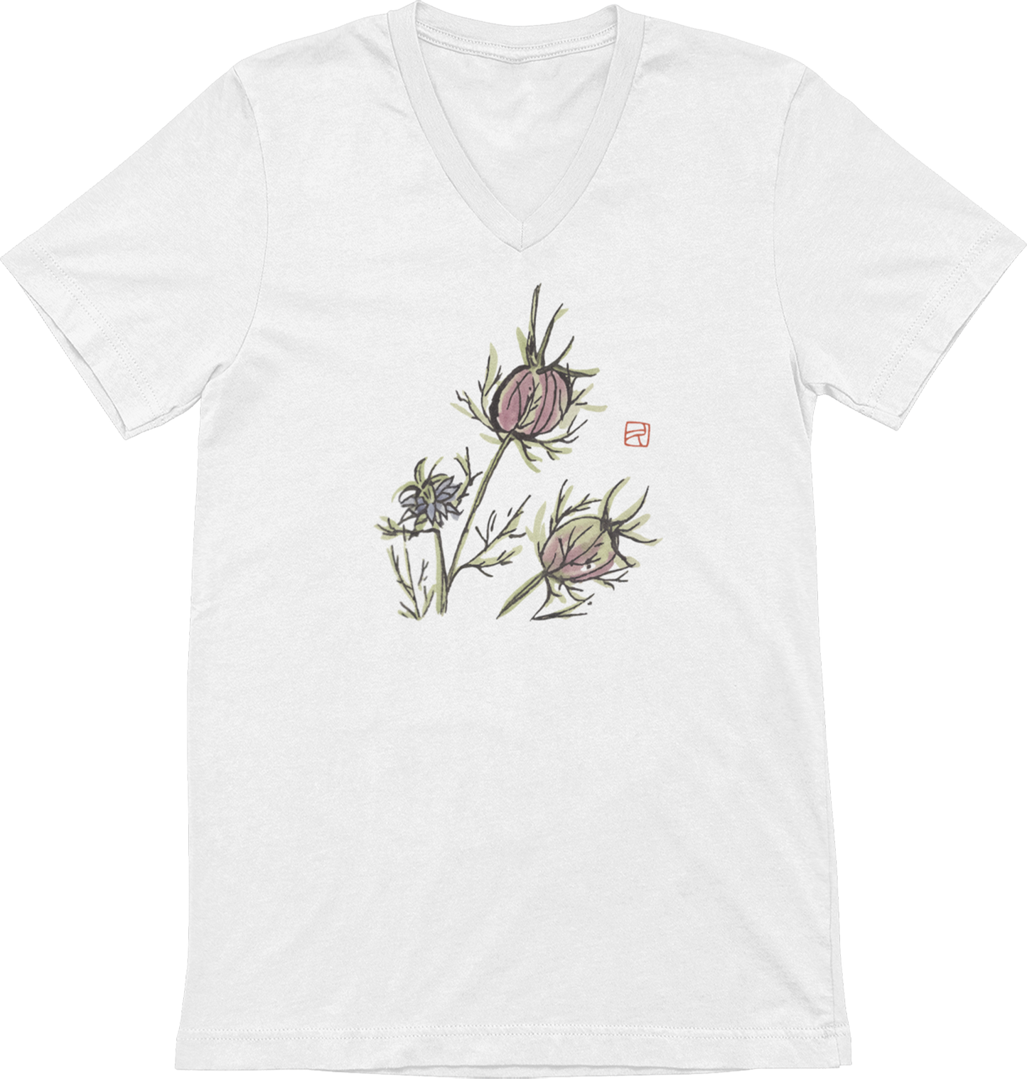T-shirt - Kyoto - Fleurs Sauvages - Chardons par Kumiko