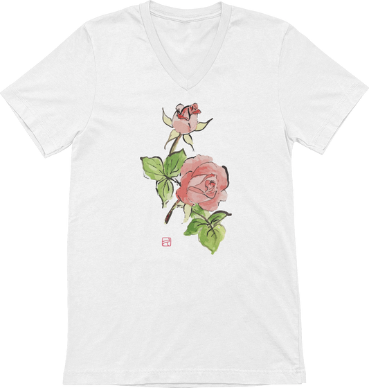 T-shirt - Kyoto - Fleurs Sauvages - Roses par Kumiko