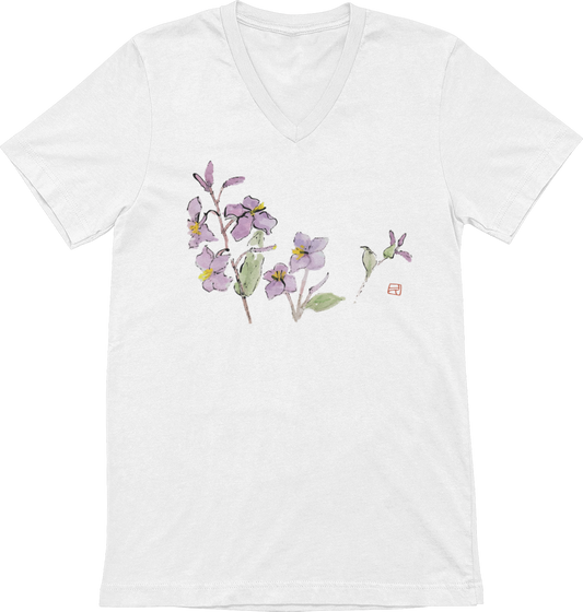 T-shirt - Kyoto - Fleurs Sauvages - Violettes par Kumiko