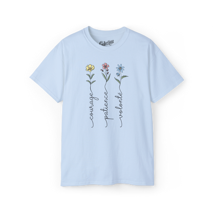 T-shirt – Courage. Patience. Volonté.