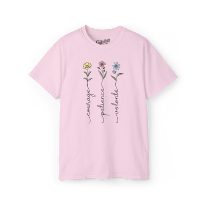 T-shirt – Courage. Patience. Volonté.
