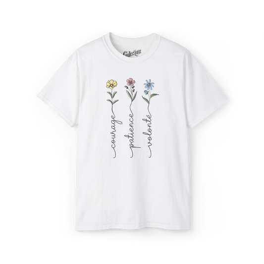 T-shirt – Courage. Patience. Volonté.