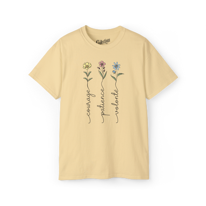 T-shirt – Courage. Patience. Volonté.