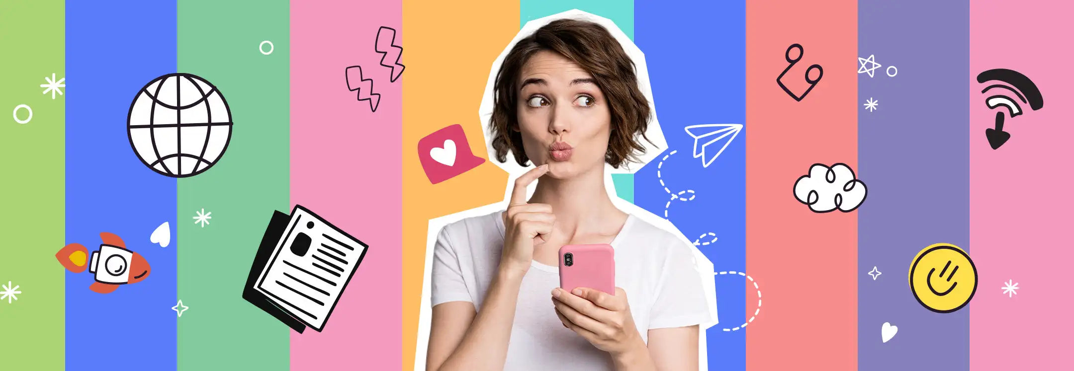 Smartphone rose tenu dans la main