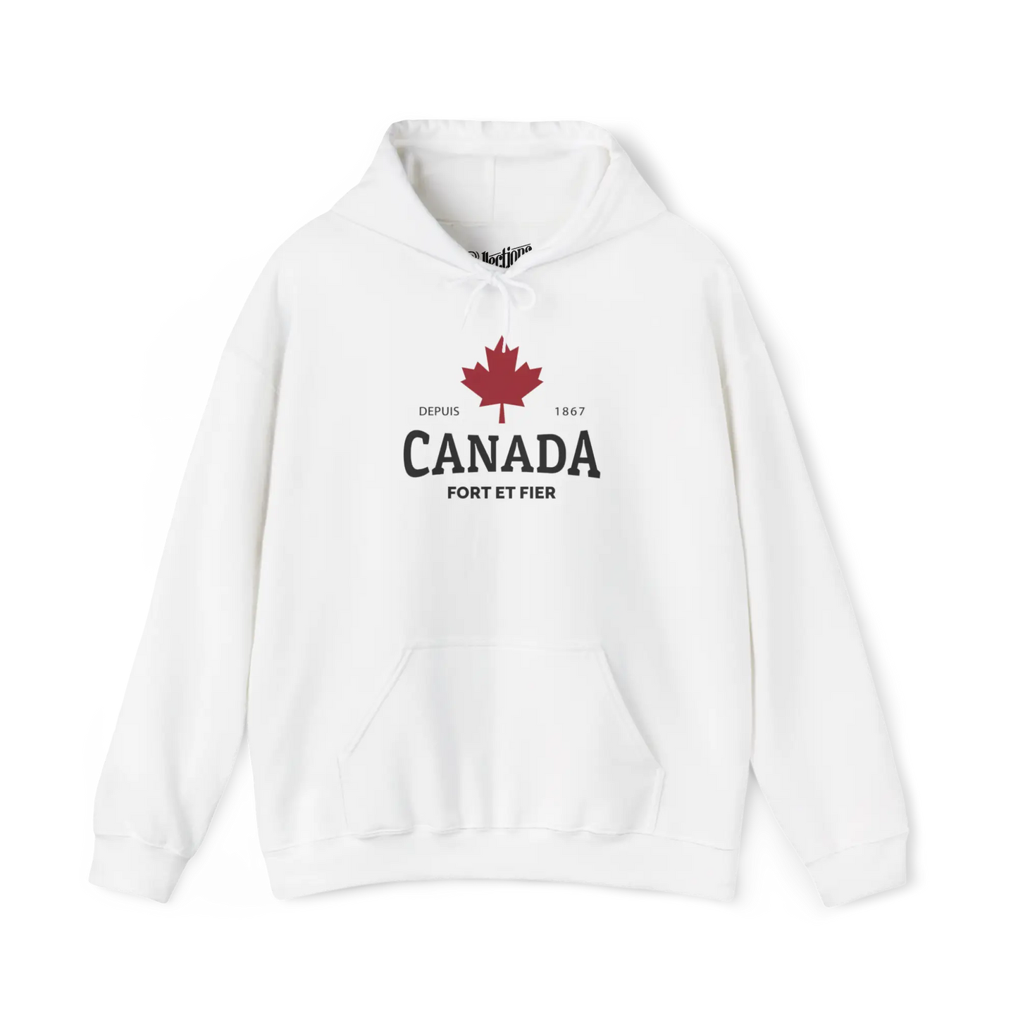 Local D’abord - Sweat à capuche - Sweat à capuche - Canada fort et fier - Blanc / S / M