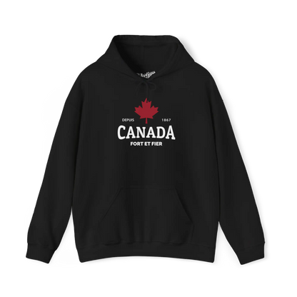 Local D’abord - Sweat à capuche - Sweat à capuche - Canada fort et fier - Noir / S / M