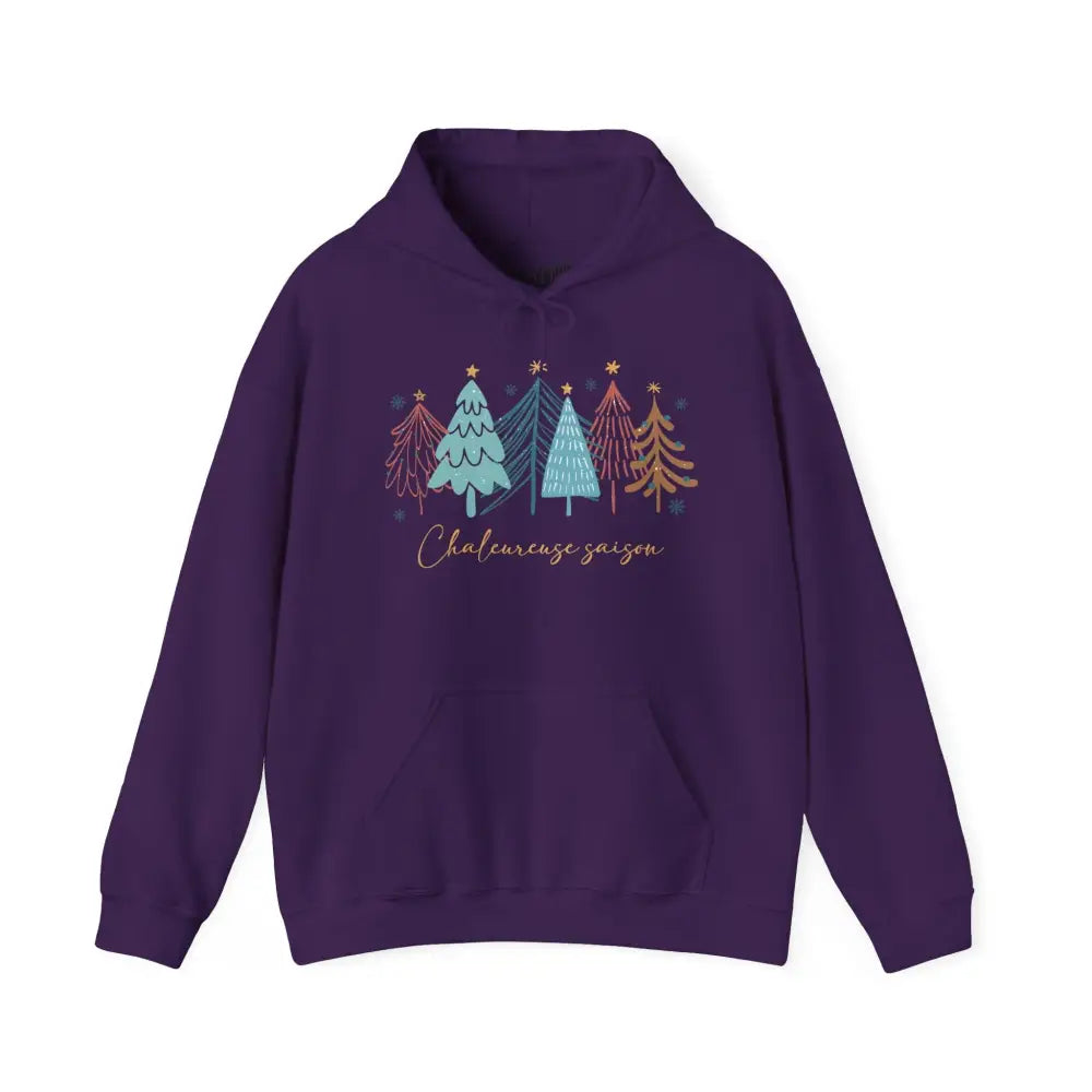 Temps des Fêtes - Sweat à capuche - Chaleureuse saison - Mauve / S / M