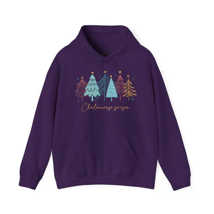 Temps des Fêtes - Sweat à capuche - Chaleureuse saison - Mauve / S / M