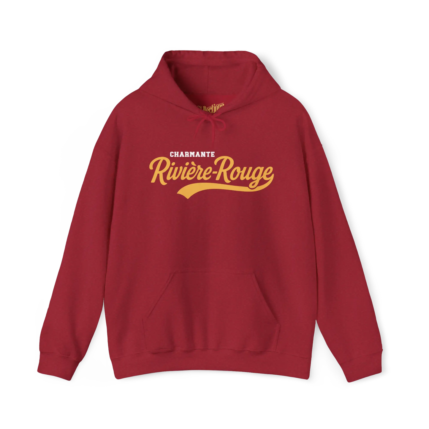 Local D’abord - Sweat à capuche - Sweat à capuche - Charmante Rivière-Rouge - Cerise Vintage / S / M