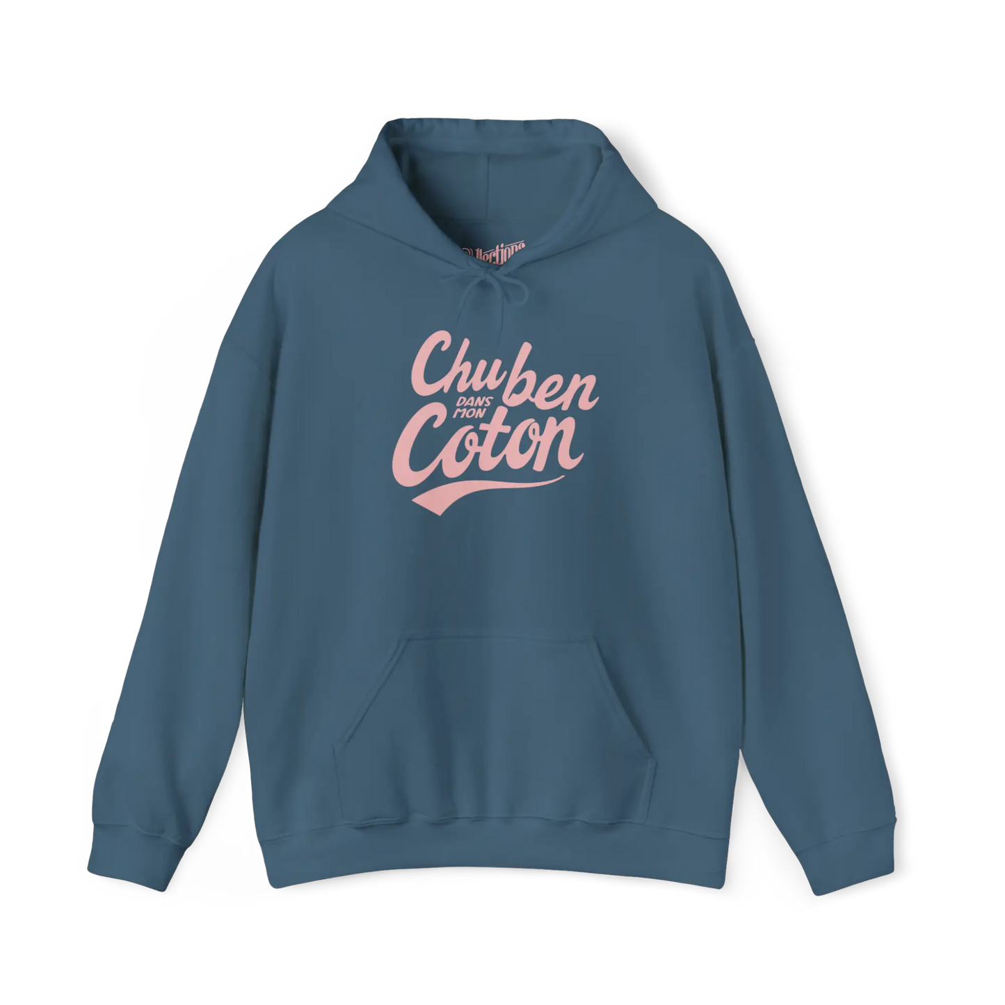 Mot Pour Mot - Sweat à capuche - Sweat à capuche - Chu ben dans mon coton - Indigo / S / M