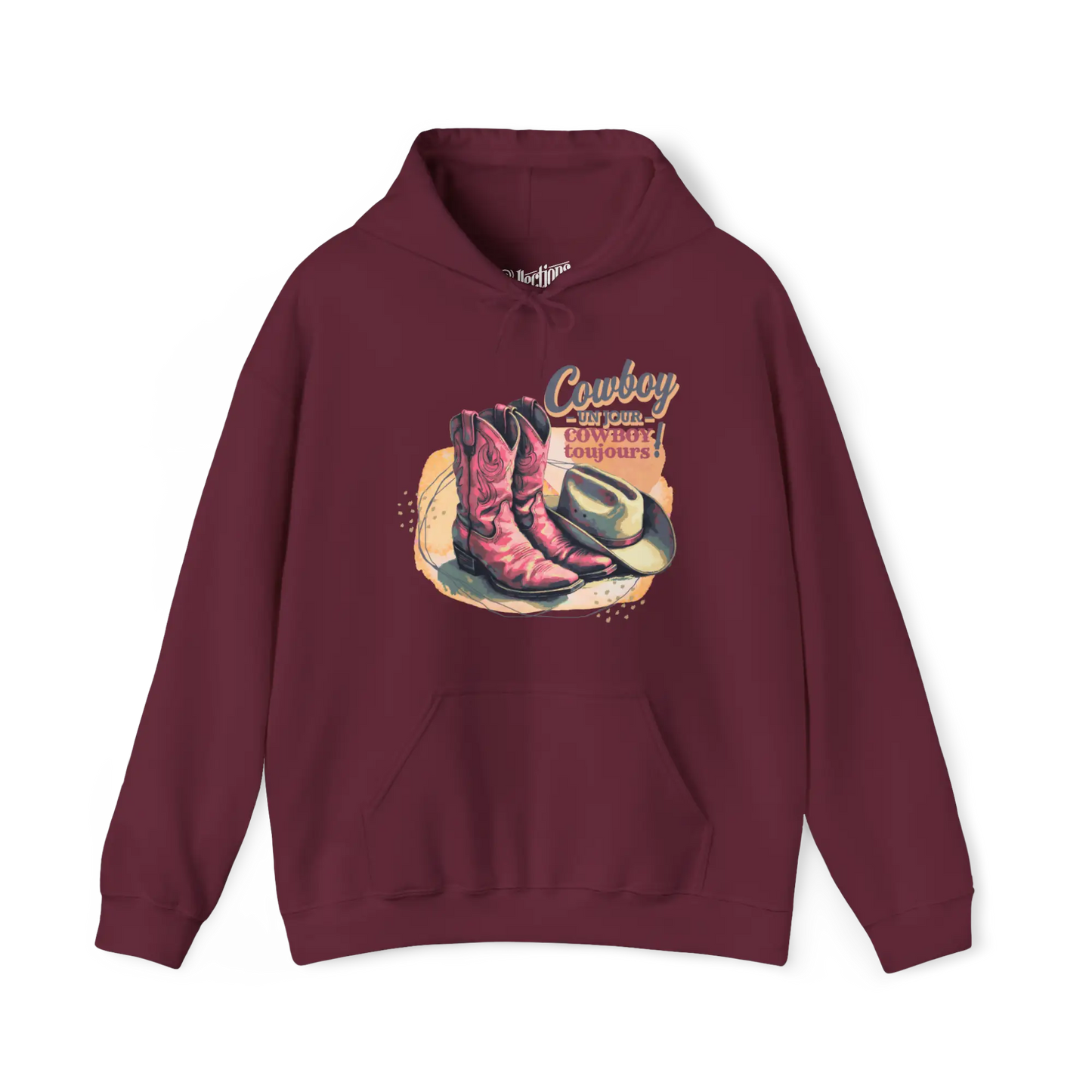 Rodéo Moderne - Sweat à capuche - Sweat à capuche – Cowboy un jour Cowboy toujours! - Marron / S / M