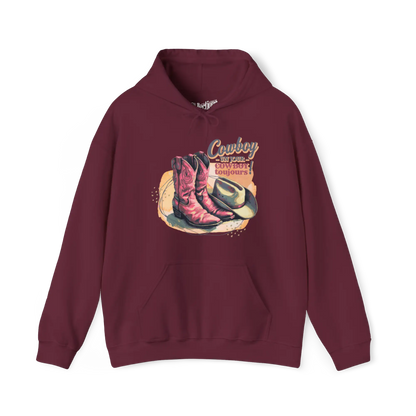 Rodéo Moderne - Sweat à capuche - Sweat à capuche – Cowboy un jour Cowboy toujours! - Marron / S / M
