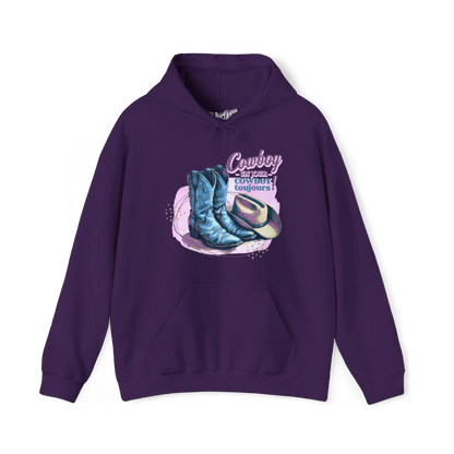 Rodéo Moderne - Sweat à capuche - Sweat à capuche – Cowboy un jour Cowboy toujours! - Mauve / S / M