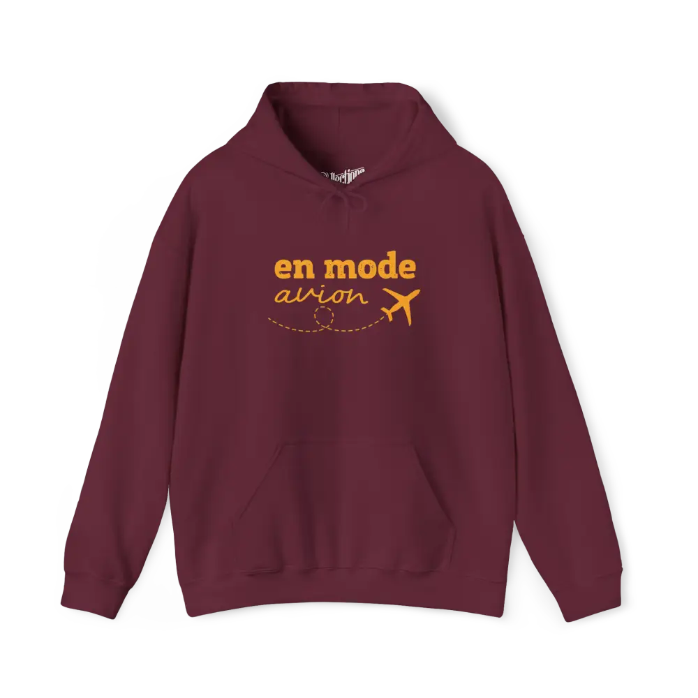 #camping - Sweat à capuche - Sweat à capuche - En mode avion - Marron / S / M