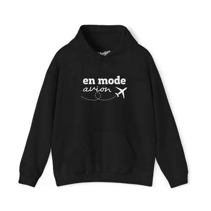 #camping - Sweat à capuche - Sweat à capuche - En mode avion - Noir / S / M