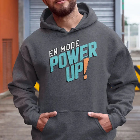 Gameur - Sweat à capuche - Sweat à capuche - En Mode Power Up! - Cendre foncé / S / M