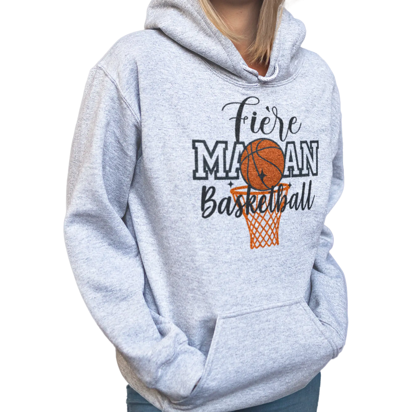 Famille et Cie - Sweat à capuche - Sweat à capuche - Fière Maman Basketball
