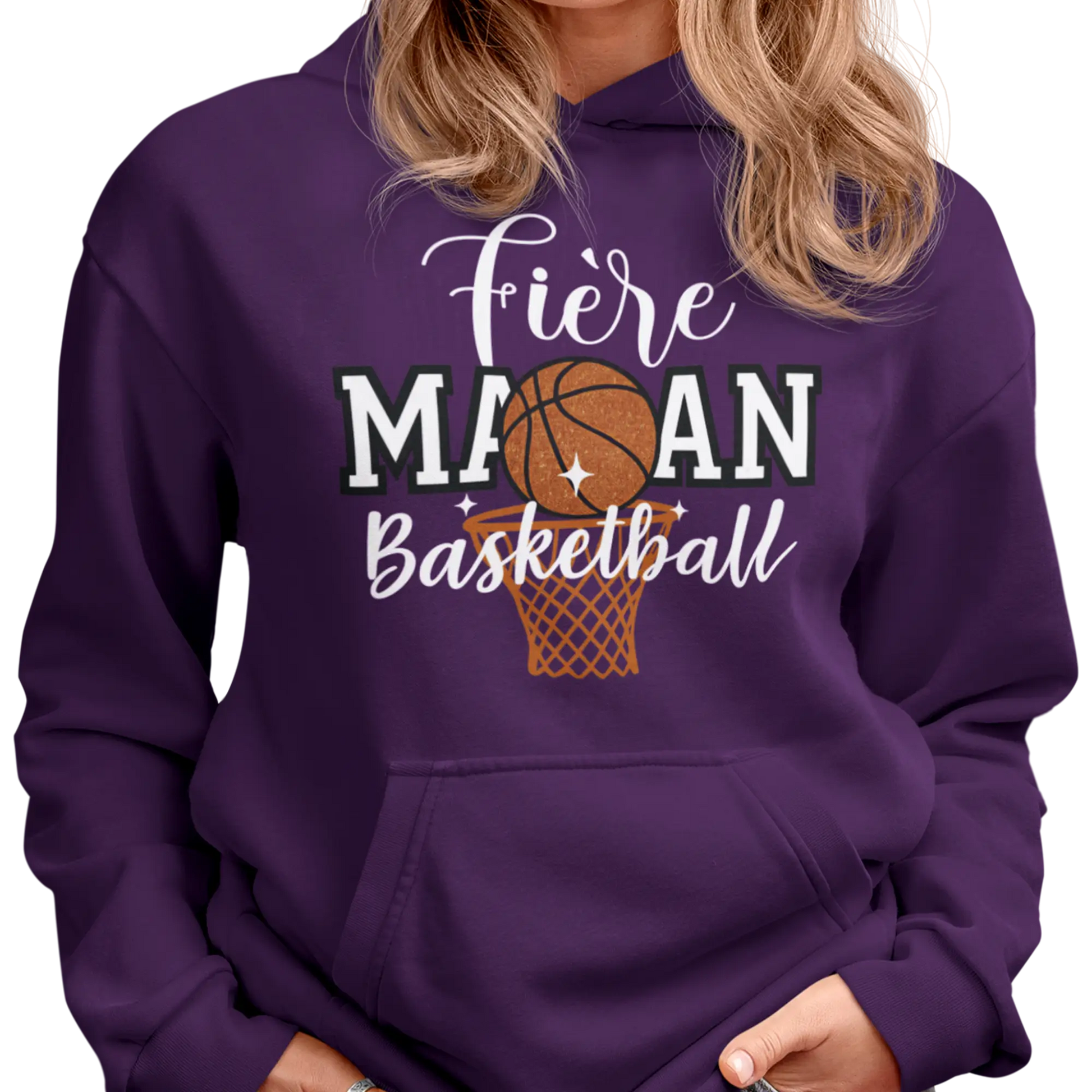Famille et Cie - Sweat à capuche - Sweat à capuche - Fière Maman Basketball