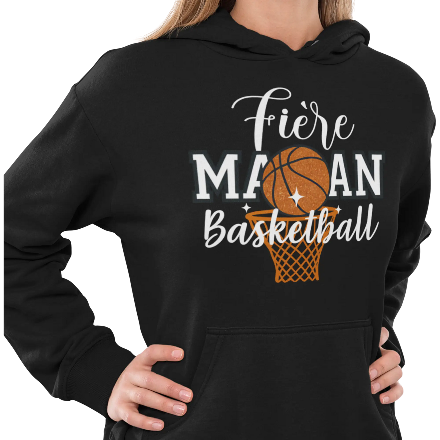 Famille et Cie - Sweat à capuche - Sweat à capuche - Fière Maman Basketball