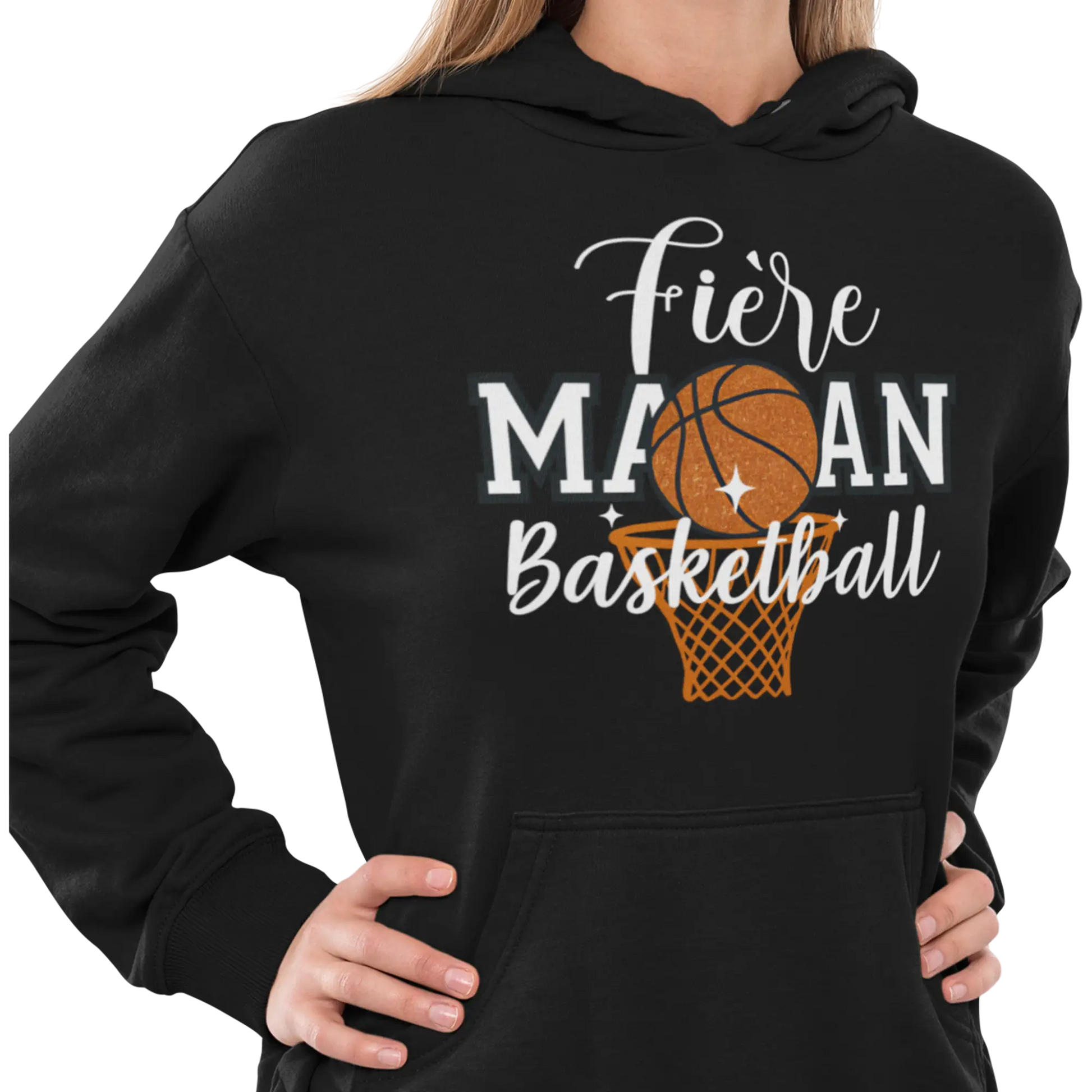 Famille et Cie - Sweat à capuche - Sweat à capuche - Fière Maman Basketball