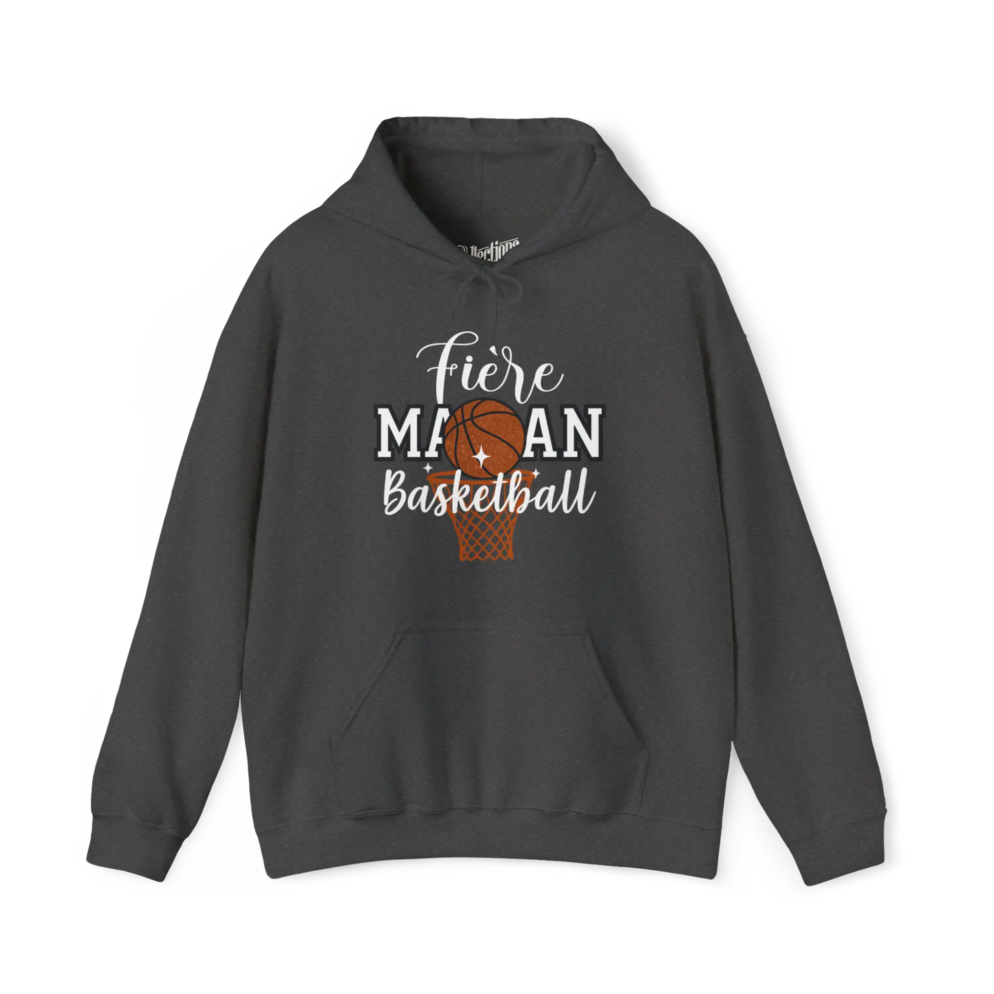 Famille et Cie - Sweat à capuche - Sweat à capuche - Fière Maman Basketball - Cendre foncé / S / M