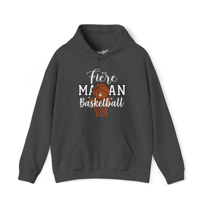 Famille et Cie - Sweat à capuche - Sweat à capuche - Fière Maman Basketball - Cendre foncé / S / M