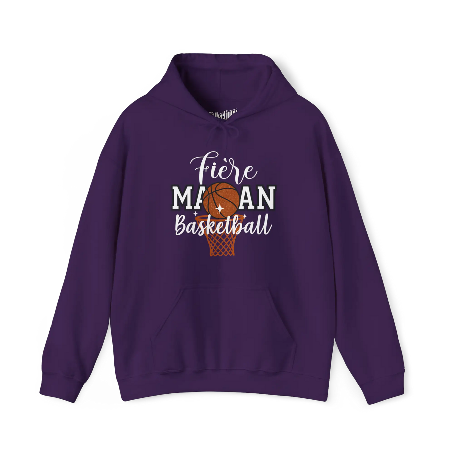 Famille et Cie - Sweat à capuche - Sweat à capuche - Fière Maman Basketball - Mauve / S / M