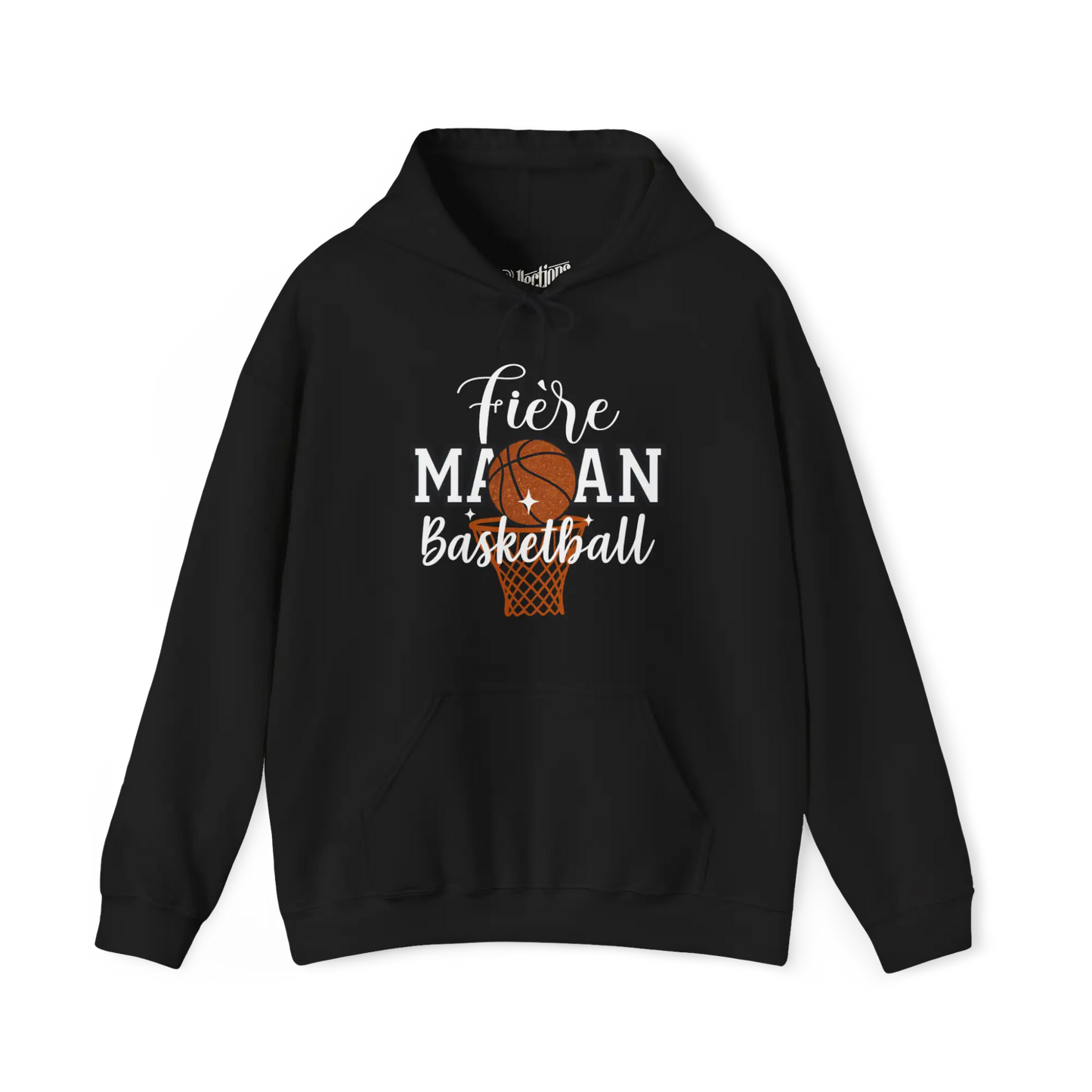 Famille et Cie - Sweat à capuche - Sweat à capuche - Fière Maman Basketball - Noir / S / M