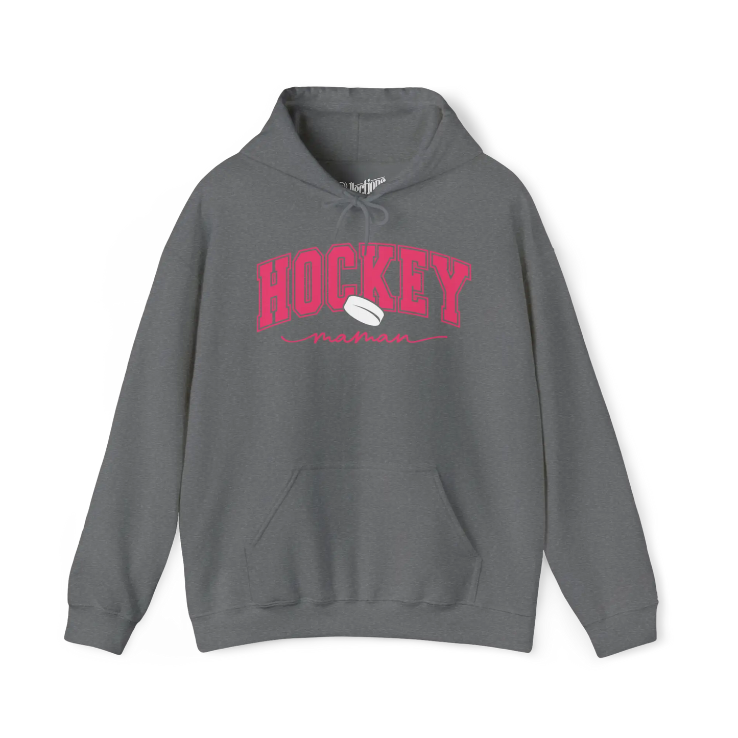 Famille et Cie - Sweat à capuche - Sweat à capuche - Hockey Maman - Cendre foncé / S / M