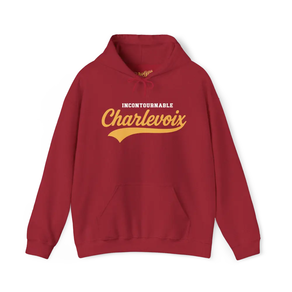 Local D’abord - Sweat à capuche - Sweat à capuche - Incontournable Charlevoix - Cerise Vintage / S / M