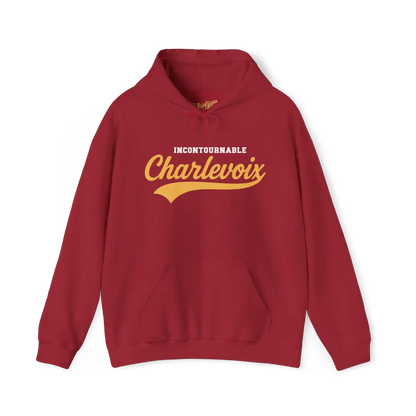 Local D’abord - Sweat à capuche - Sweat à capuche - Incontournable Charlevoix - Cerise Vintage / S / M