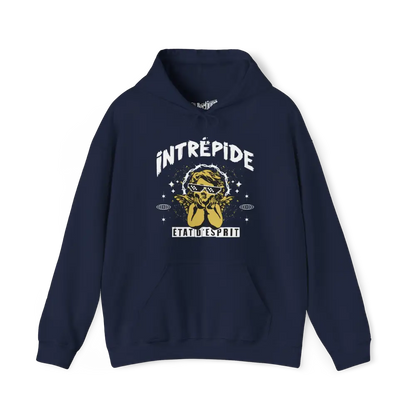 Mot pour Mot - Sweat à capuche - Sweat à capuche - Intrépide - État d’esprit - Marine / S / M