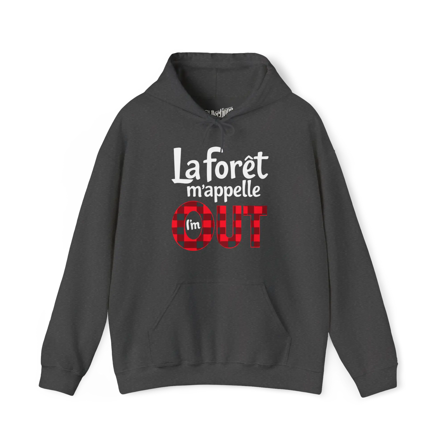 #camping - Sweat à capuche - Sweat à capuche - La forêt m’appelle OUT - Cendre foncé / S / M