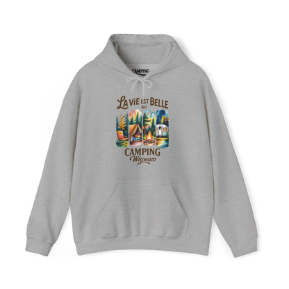 #camping - Sweat à capuche - Sweat à capuche - La vie est belle au Camping Wigwam (Collabo)