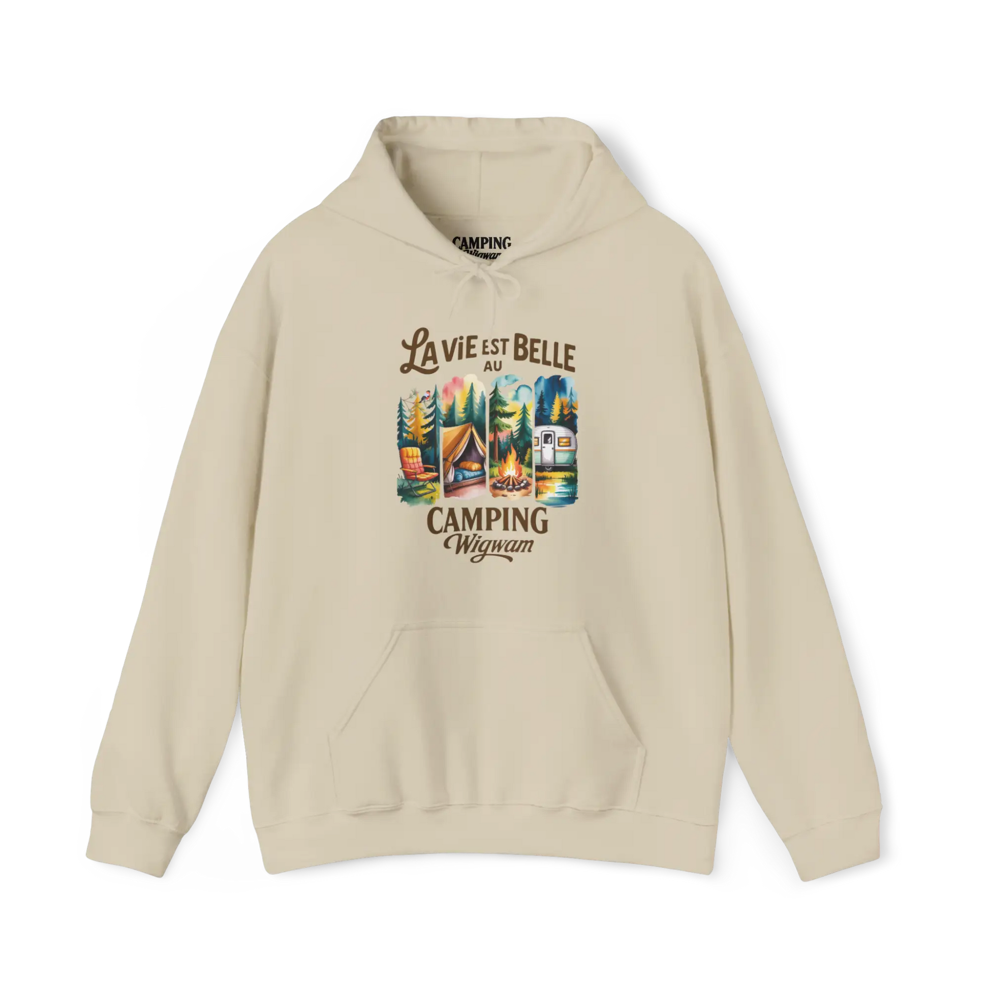 #camping - Sweat à capuche - Sweat à capuche - La vie est belle au Camping Wigwam (Collabo)