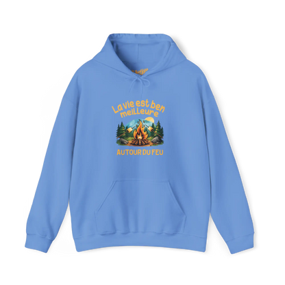 #camping - Sweat à capuche - Sweat à capuche - La vie est ben meilleure autour du feu