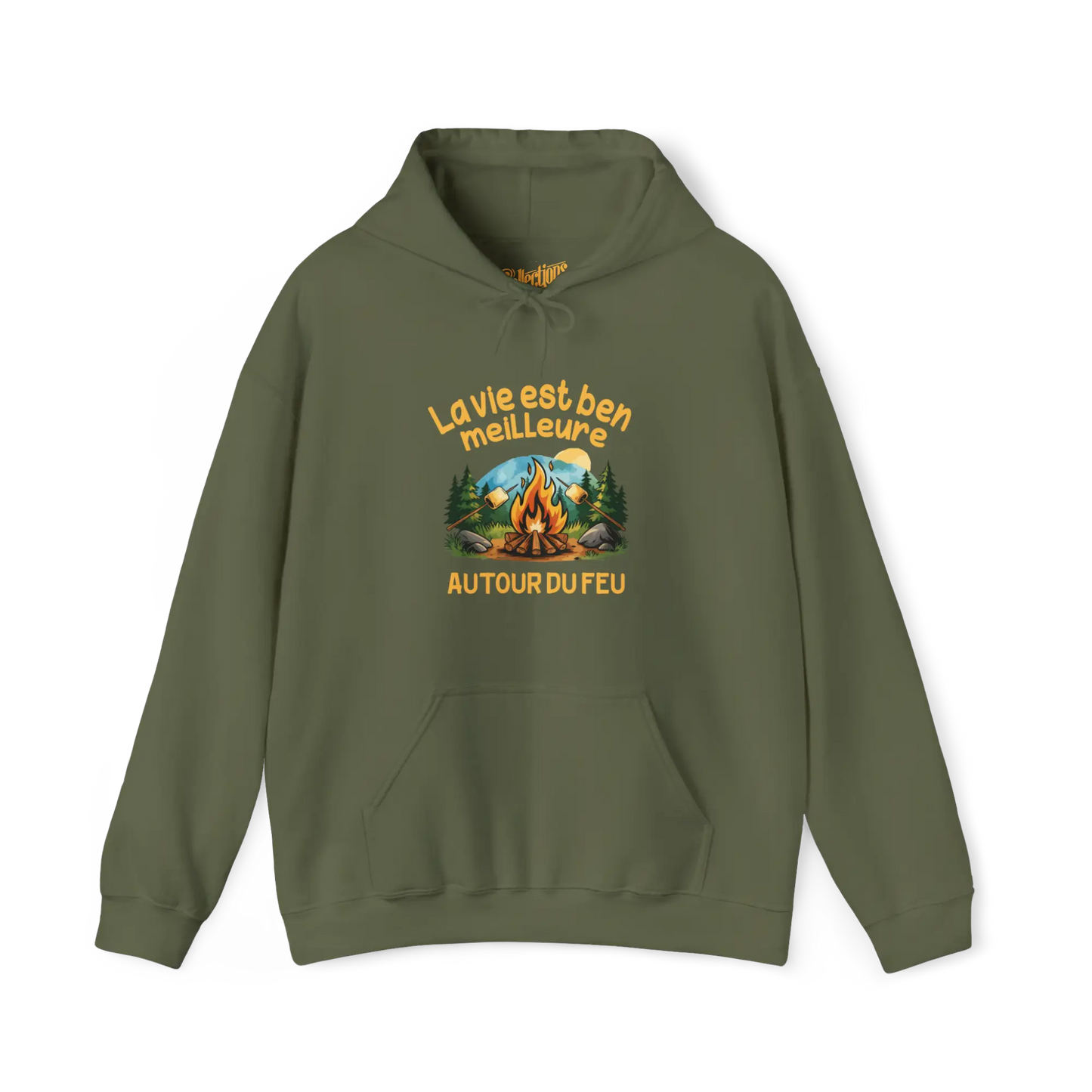 #camping - Sweat à capuche - Sweat à capuche - La vie est ben meilleure autour du feu