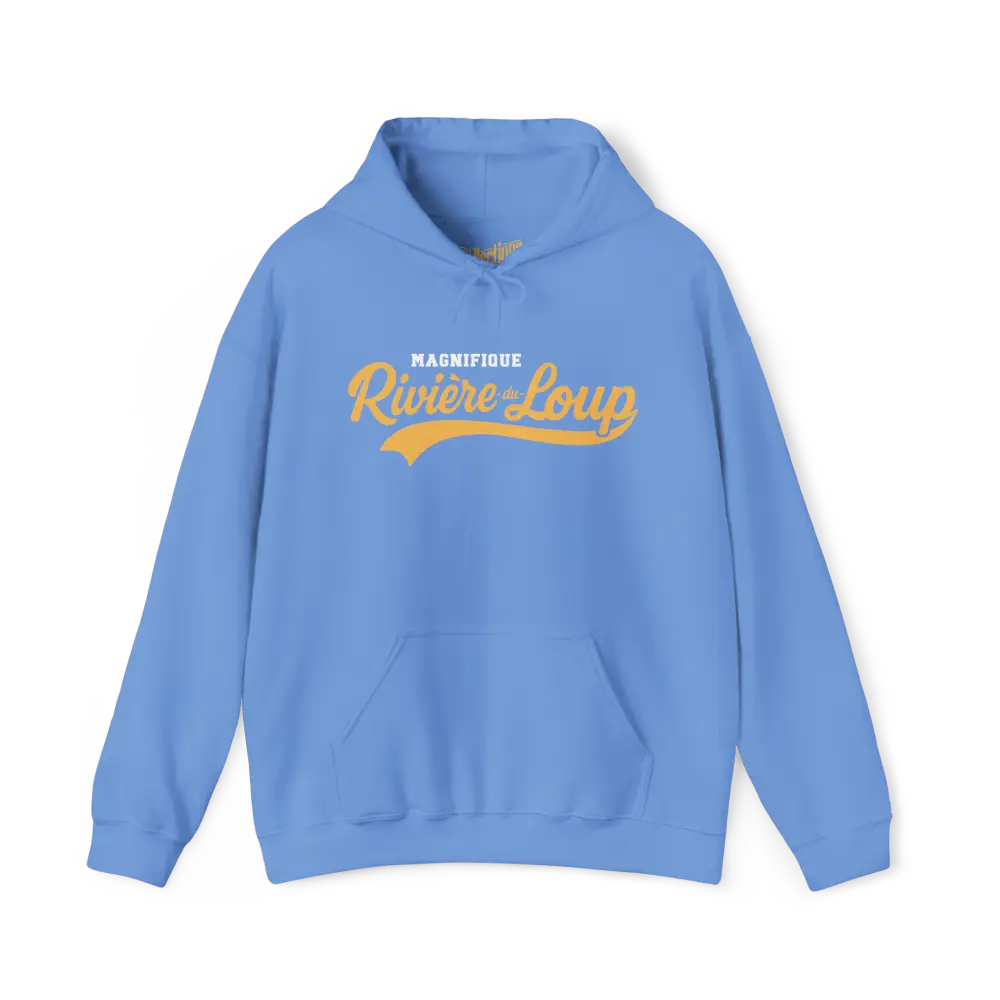 Local D’abord - Sweat à capuche - Sweat à capuche - Magnifique Rivière-du-Loup - Bleu Caroline / S / M