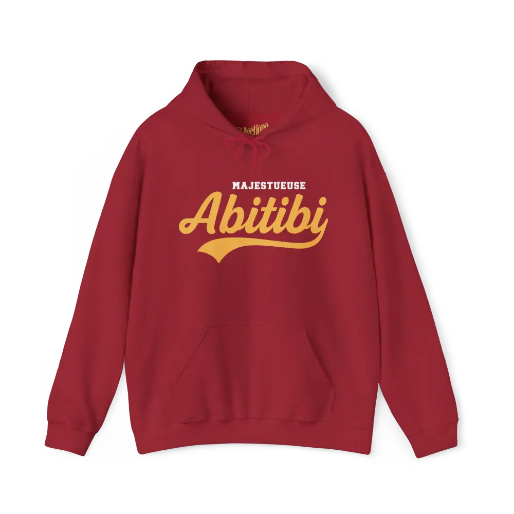 Local D’abord - Sweat à capuche - Sweat à capuche - Majestueuse Abitibi - Cerise Vintage / S / M