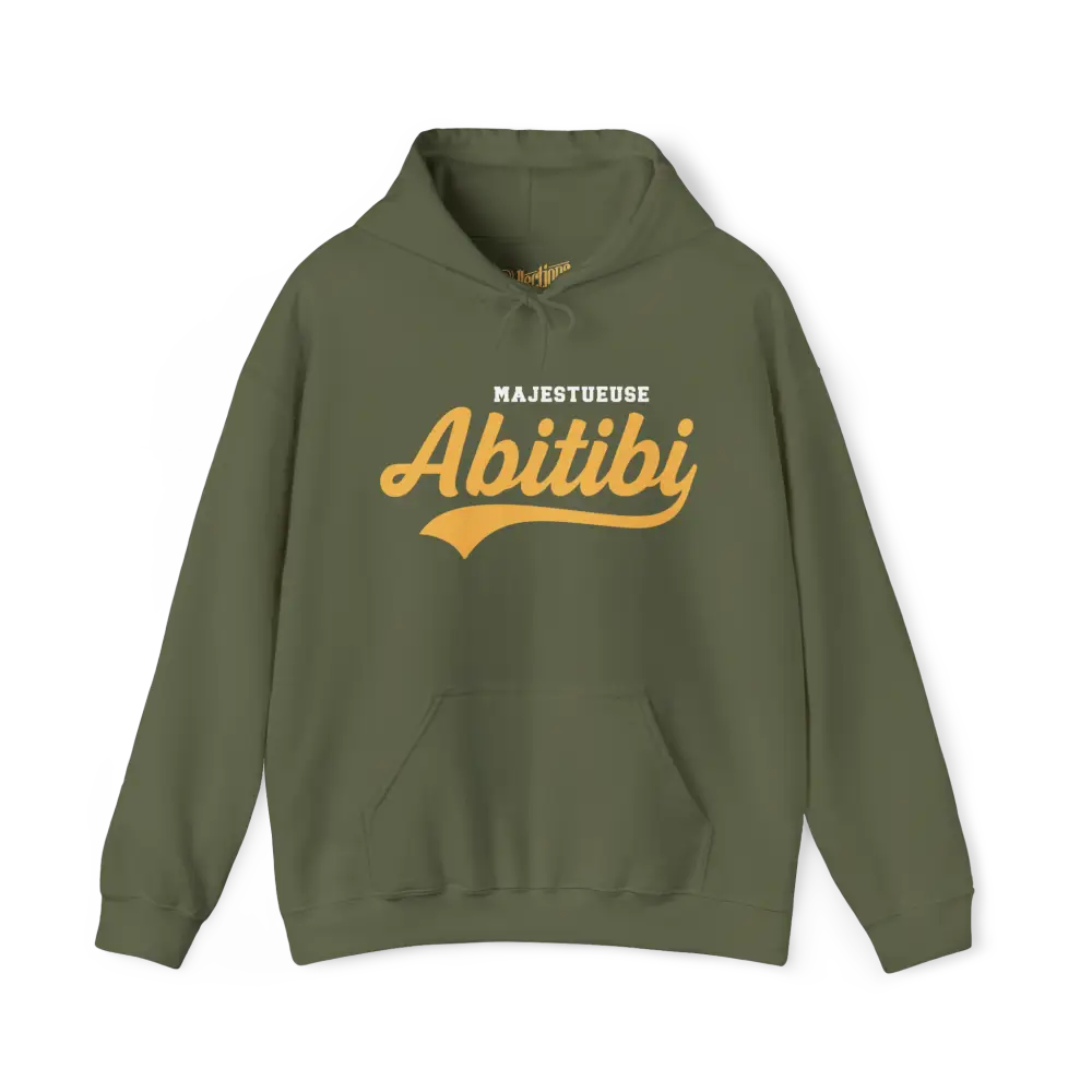 Local D’abord - Sweat à capuche - Sweat à capuche - Majestueuse Abitibi - Militaire / S / M