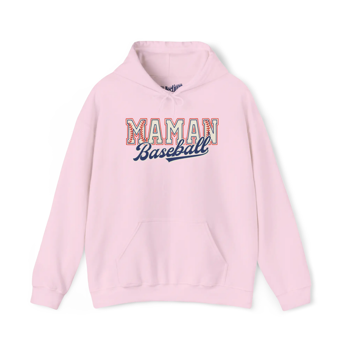 Famille et Cie - Sweat à capuche - Sweat à capuche - Maman Baseball - Rose clair / S / M
