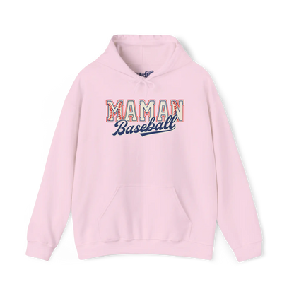 Famille et Cie - Sweat à capuche - Sweat à capuche - Maman Baseball - Rose clair / S / M