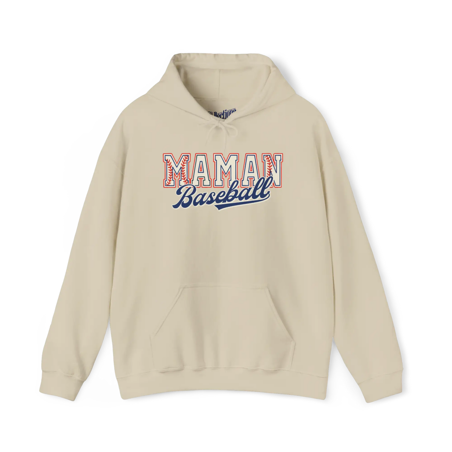 Famille et Cie - Sweat à capuche - Sweat à capuche - Maman Baseball - Sable / S / M